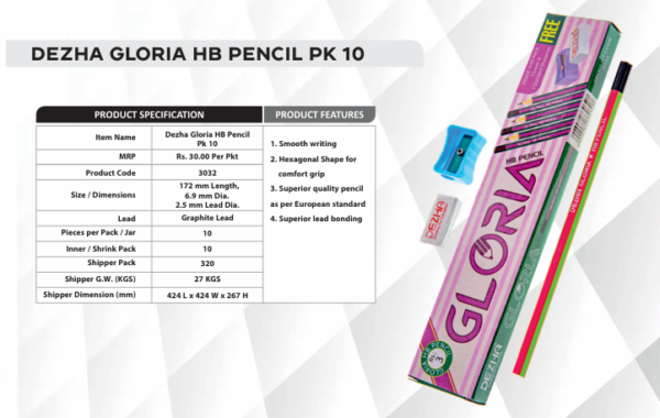 Dezha Gloria HB Pencil Pk 10 - Image 2